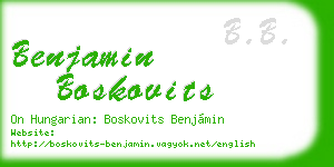 benjamin boskovits business card